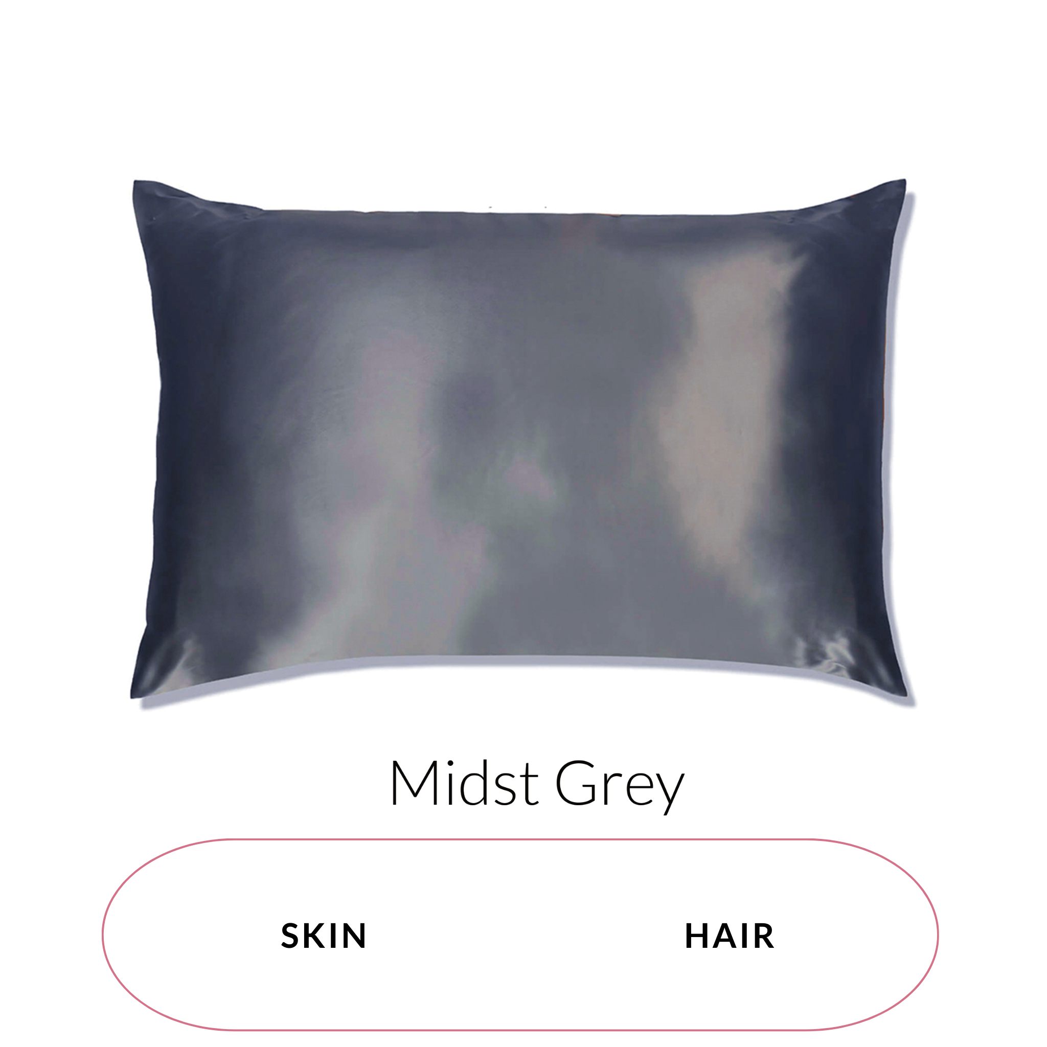 Midst Grey 100% Mulberry Silk Pillow Case, 22 Momme Grade 6A