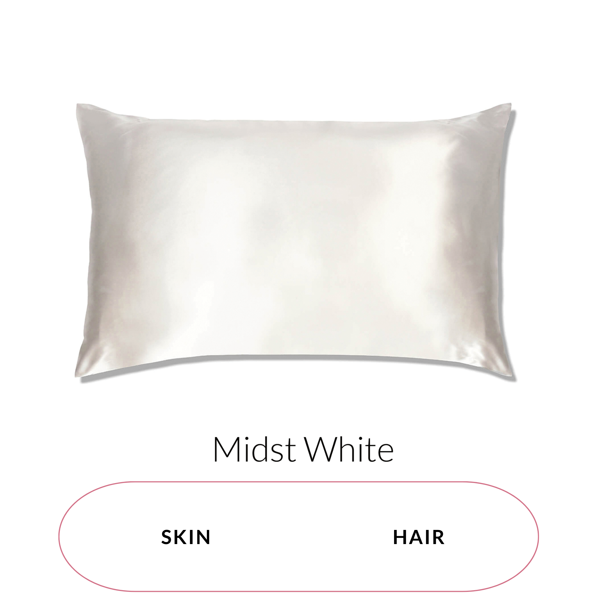Midst White Mulberry 100% Silk Pillowcase, 22 Momme Grade 6A