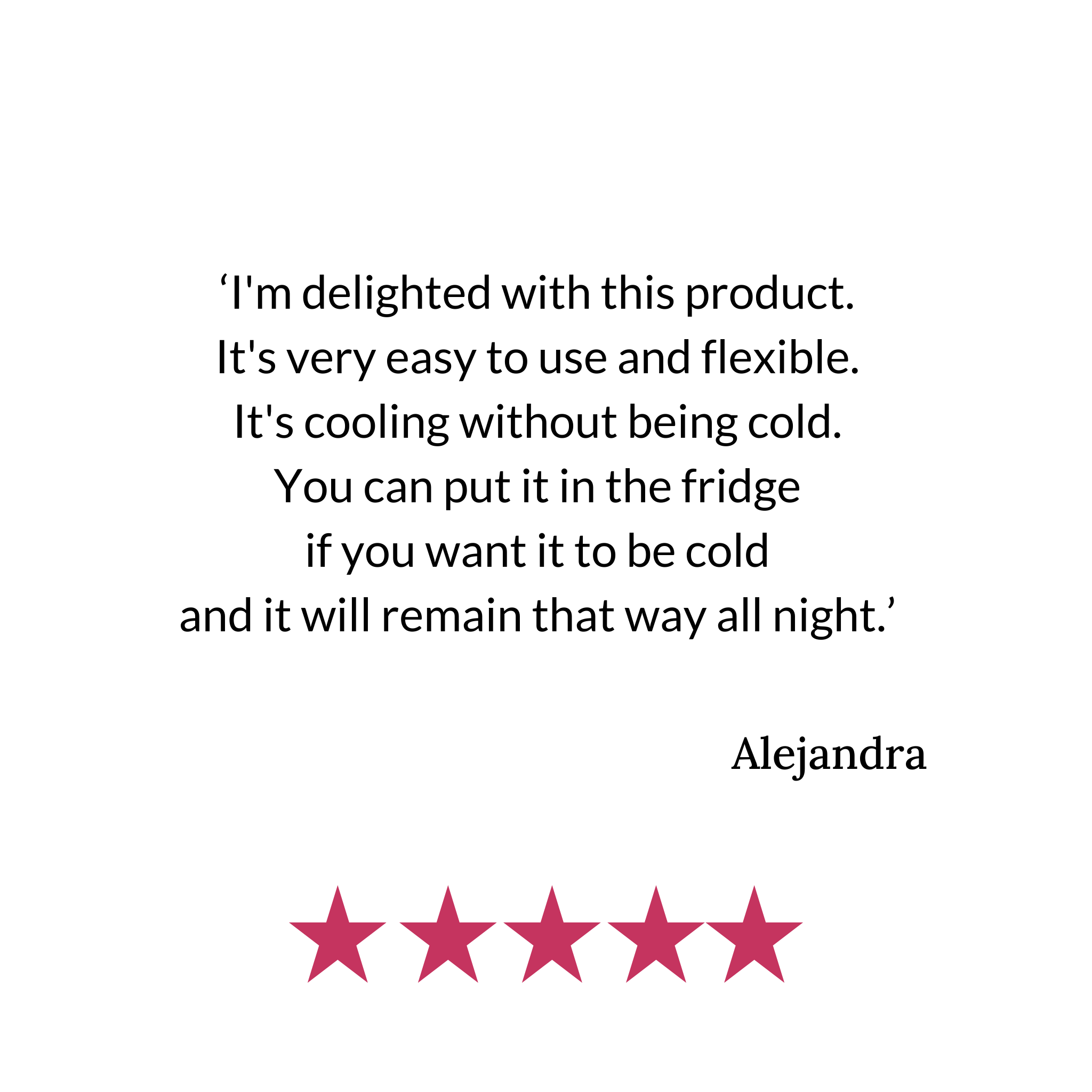 5 star review of Midst Hot Flush Cooling Pillow from customer