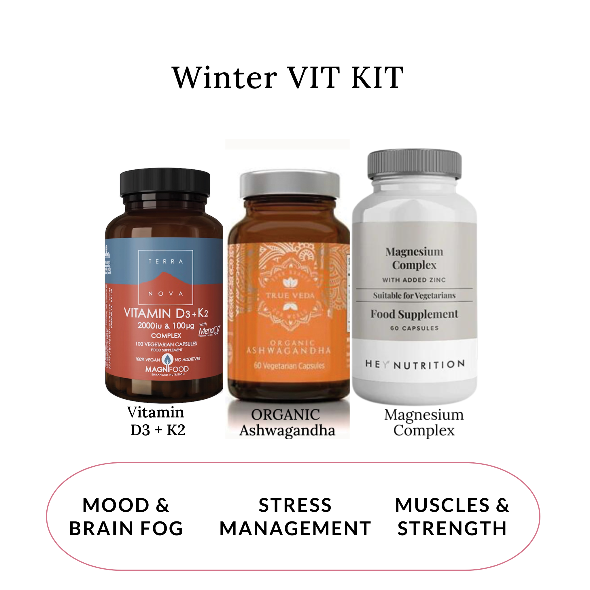 Midst Winter VIT KIT, Magnesium, Ashagandha and Vitamn D3+K2
